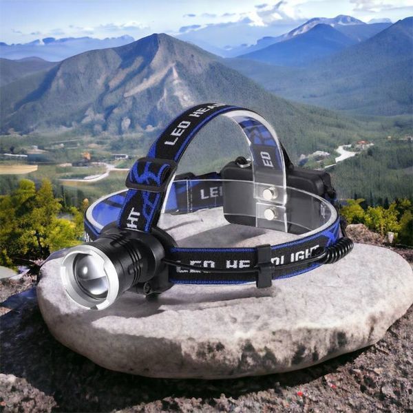 Налобный фонарь Bailong BL-T24-P50 аккумуляторный LED/Zoom 3 режима работы, фонарь на голову для рыбалки 00022894 фото