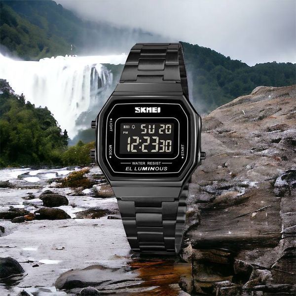 Часы наручные мужские SKMEI 1647BK, оригинальные мужские часы, противоударные часы для военнослужащих 00022070 фото