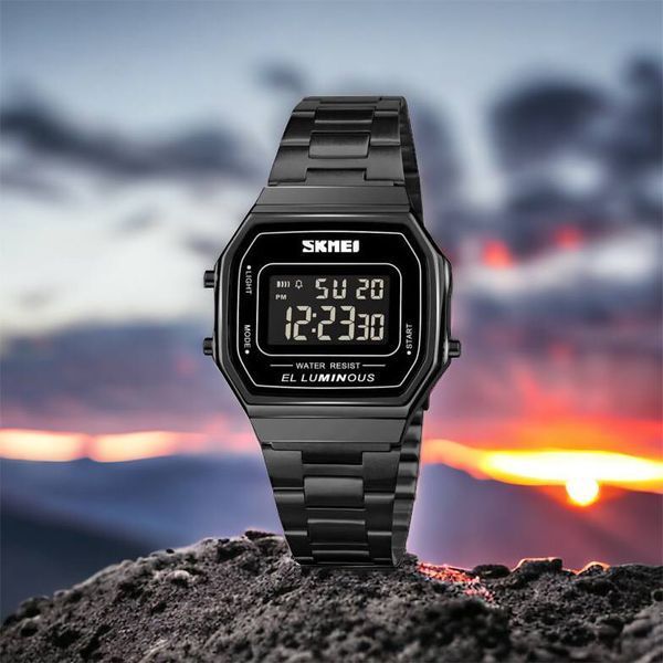 Часы наручные мужские SKMEI 1647BK, оригинальные мужские часы, противоударные часы для военнослужащих 00022070 фото