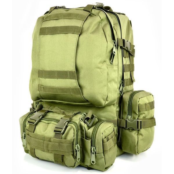 Сумка - підсумк тактична поясна Tactical військова, сумка нагрудна з ременем на плече 5 літрів кордура хакі 00018332 фото