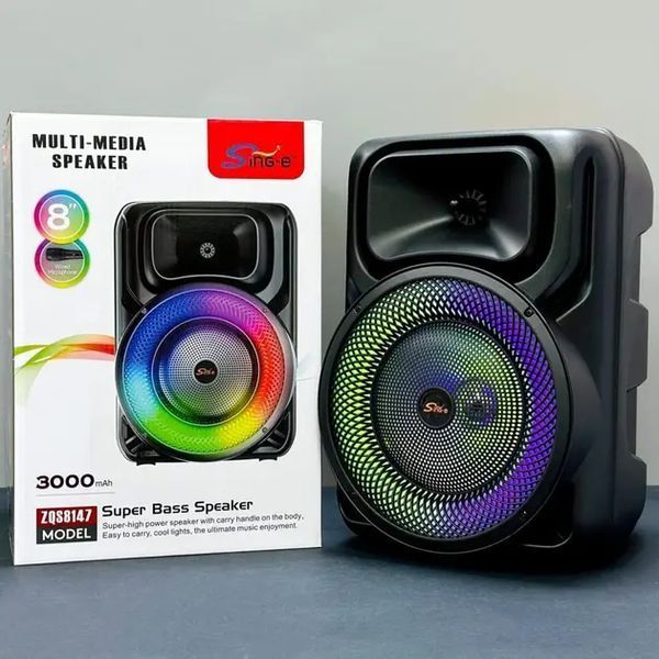 Беспроводная караоке колонка с микрофоном и RGB-подсветкой ZQS8147 00024505 фото