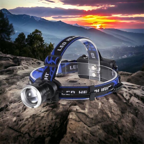 Налобный фонарь Bailong BL-T24-P50 аккумуляторный LED/Zoom 3 режима работы, фонарь на голову для рыбалки 00022894 фото