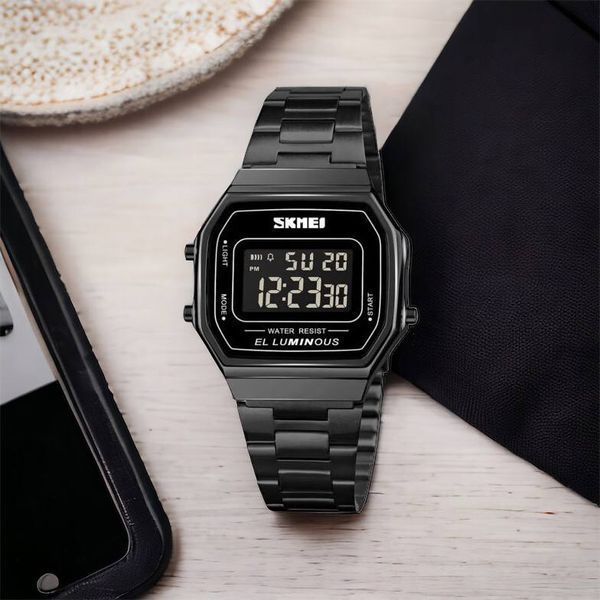 Часы наручные мужские SKMEI 1647BK, оригинальные мужские часы, противоударные часы для военнослужащих 00022070 фото