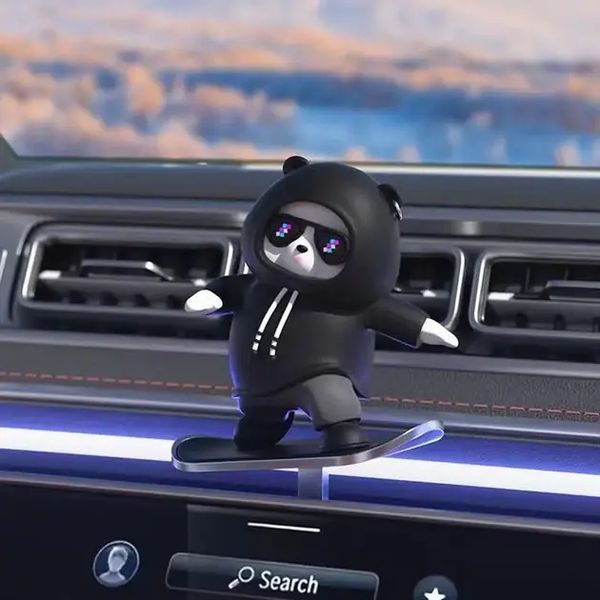 Фигурка-слайдер в автомобиле L'Andre Sliding Cartoon Bear Медведь скейтер Cool Black 00016993 фото