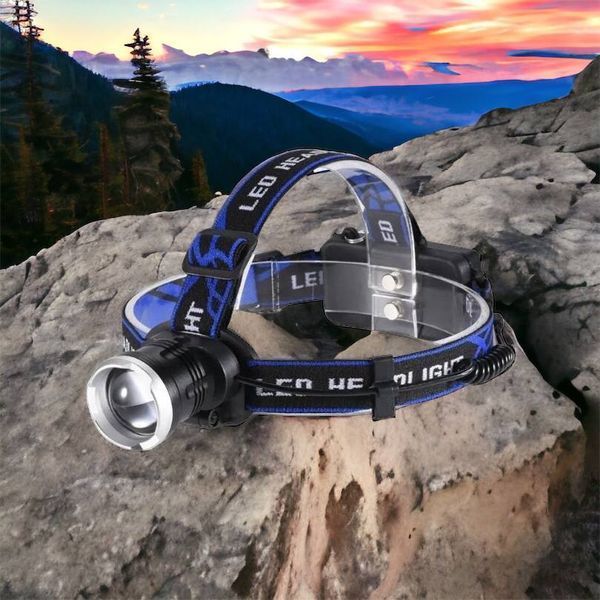 Налобный фонарь Bailong BL-T24-P50 аккумуляторный LED/Zoom 3 режима работы, фонарь на голову для рыбалки 00022894 фото