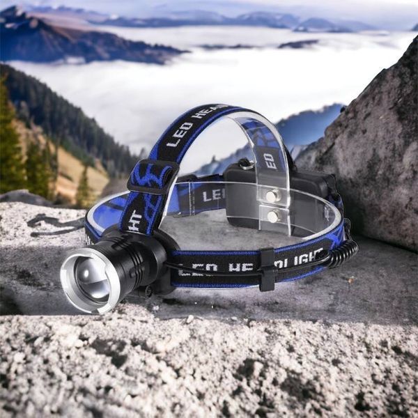 Налобный фонарь Bailong BL-T24-P50 аккумуляторный LED/Zoom 3 режима работы, фонарь на голову для рыбалки 00022894 фото