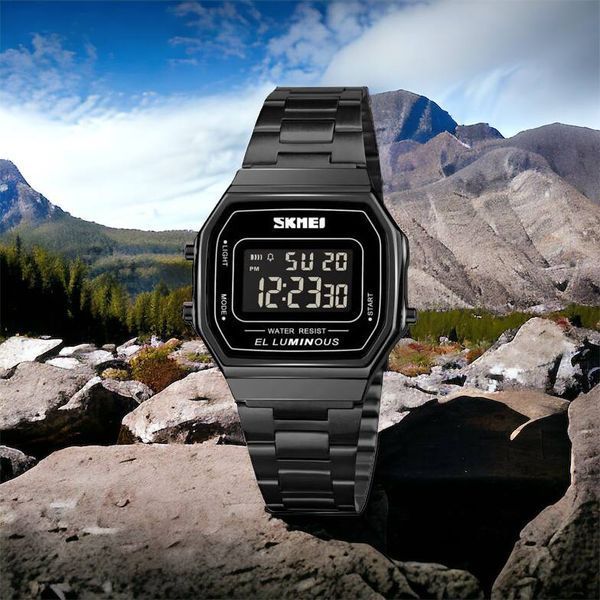 Часы наручные мужские SKMEI 1647BK, оригинальные мужские часы, противоударные часы для военнослужащих 00022070 фото