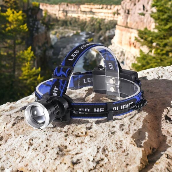 Налобный фонарь Bailong BL-T24-P50 аккумуляторный LED/Zoom 3 режима работы, фонарь на голову для рыбалки 00022894 фото