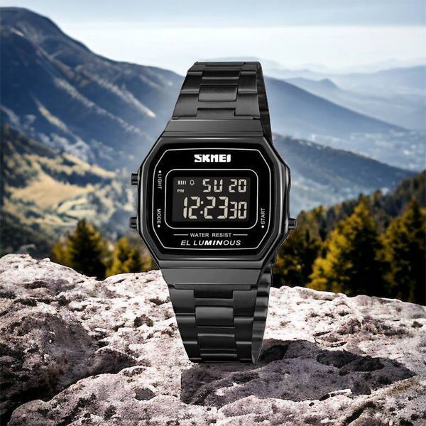 Часы наручные мужские SKMEI 1647BK, оригинальные мужские часы, противоударные часы для военнослужащих 00022070 фото
