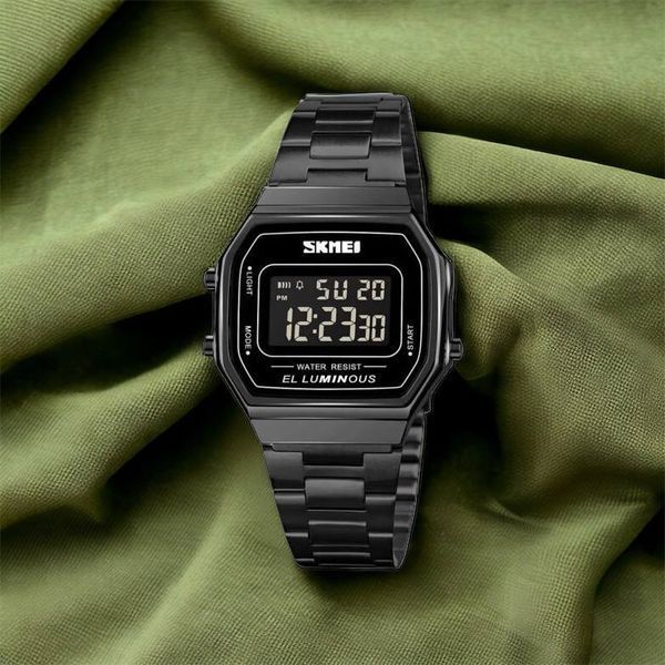 Часы наручные мужские SKMEI 1647BK, оригинальные мужские часы, противоударные часы для военнослужащих 00022070 фото