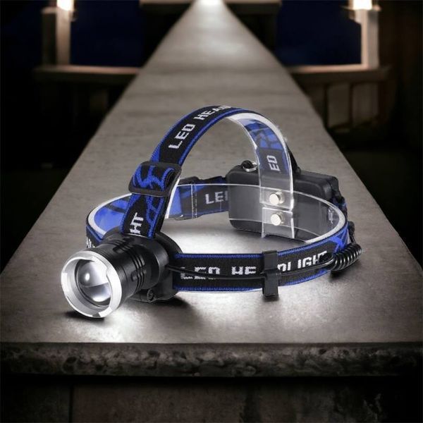 Налобный фонарь Bailong BL-T24-P50 аккумуляторный LED/Zoom 3 режима работы, фонарь на голову для рыбалки 00022894 фото