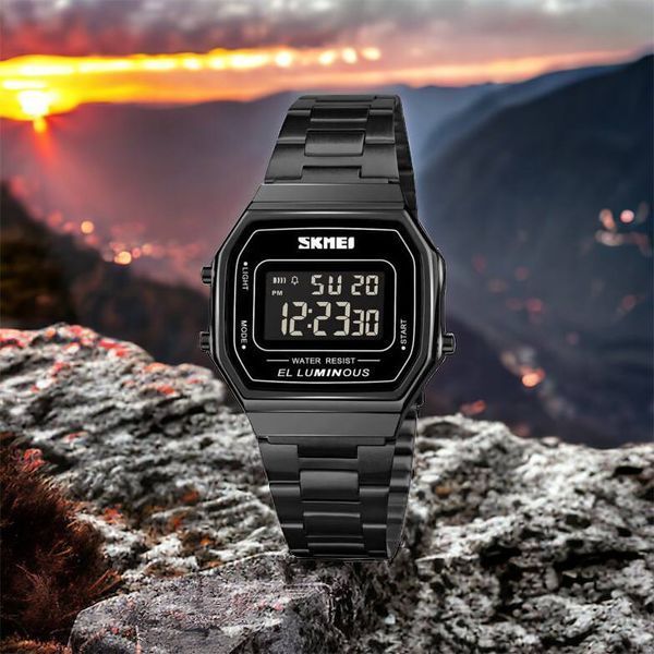 Часы наручные мужские SKMEI 1647BK, оригинальные мужские часы, противоударные часы для военнослужащих 00022070 фото