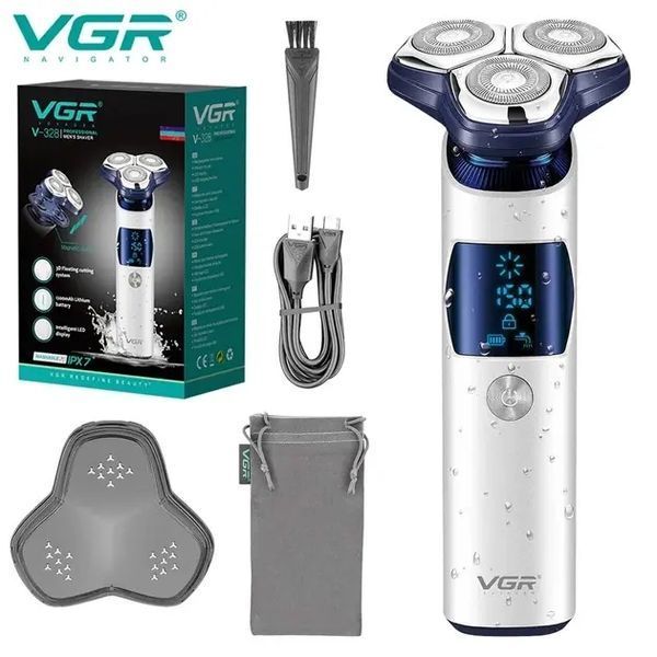 Електробритва VGR V-328 - роторна, водонепроникна, LED-дисплей, бездротова 00021604 фото
