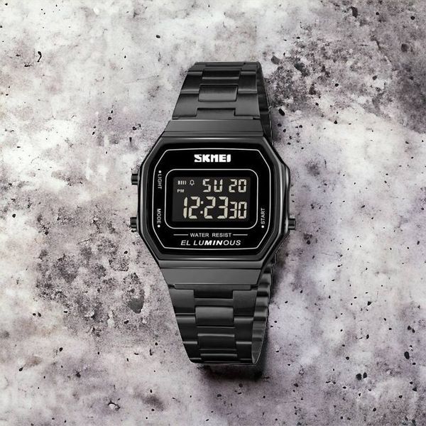 Часы наручные мужские SKMEI 1647BK, оригинальные мужские часы, противоударные часы для военнослужащих 00022070 фото