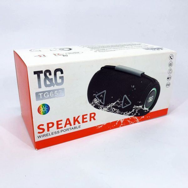 Bluetooth-колонка TG657 с RGB подсветкой 1500 mAh, Bluetooth колонка для хорошей музыки. Цвет: черный 00017243 фото