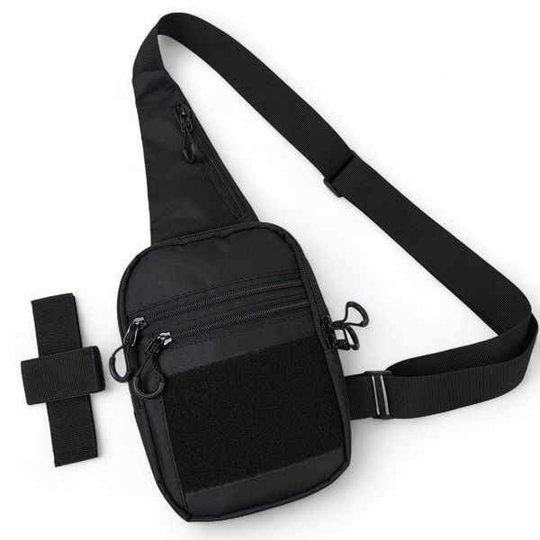 Тактическая мужская сумка с кобурой Cordura 1000D &ndash; 6 карманов, черный 00018388 фото