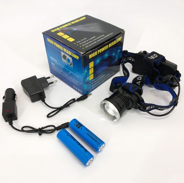 Налобный фонарь Bailong BL-T24-P50 аккумуляторный LED/Zoom 3 режима работы, фонарь на голову для рыбалки 00022894 фото