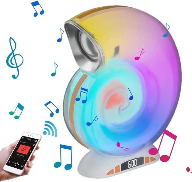 Беспроводная умная колонка ночник Улитка Conch Music Light 4 в 1 портативный RGB светильник с Bluetooth 00018186 фото
