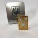 Дуговая электроимпульсная USB зажигалка Украина (металлическая коробка) HL-446. Цвет: золотой 00023033 фото 6