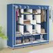 Складна тканинна шафа для одягу 170*45*170см Storage Rack, універсальна тканинна шафа для речей Синій 00013634 фото 1