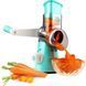 Овочерізка мультислайсер Tabletop Drum Grater Kitchen Master Терка для овочів та фруктів 3 насадки. Колір: блакитний 00020016 фото 4
