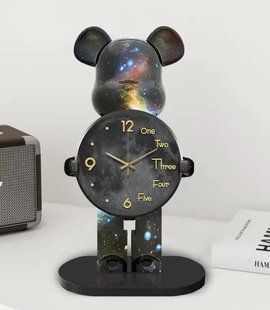 Настольные Часы Фигурка Медведь Bearbrick Космические 30 см 00022364 фото
