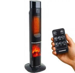 Колонний тепловентилятор Teesa 2000W з імітацією каміна 00018630 фото