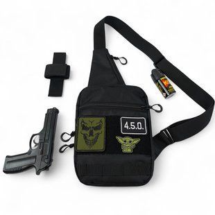 Тактическая сумка на плечо с кобурой, система MOLLE, патч-панель, Cordura 00018389 фото