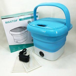 Складная стиральная машина MAXTOP silicon washing machine, Портативная стиральная машина. Цвет: голубой 00013648 фото