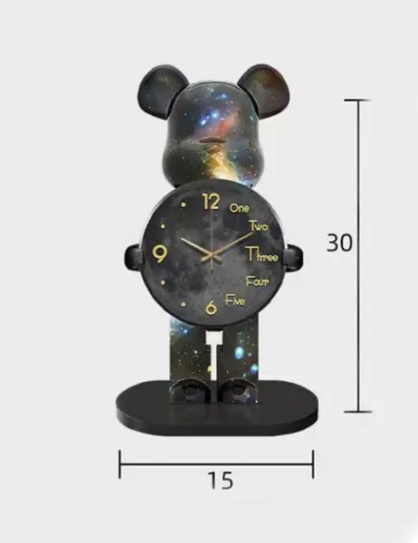 Настільний Годинник Фігурка Ведмідь Bearbrick Космічні 30 см 00022364 фото