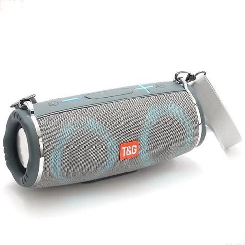 Портативная колонка TG642 с RGB подсветкой и ремешком, портативная колонка с Bluetooth. Цвет: серый 00017213 фото
