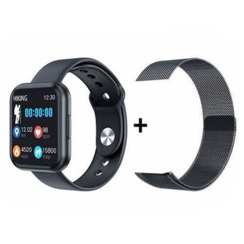 Смарт-часы Smart Watch T88 Спортивные с пульсометром, тонометром, два браслета. Цвет: черный 00022443 фото