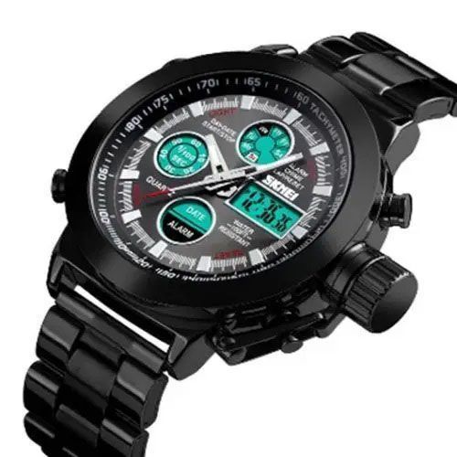 Часы наручные мужские SKMEI 1515BK BLACK, часы наручные электронные тактические. Цвет: черный 00022043 фото