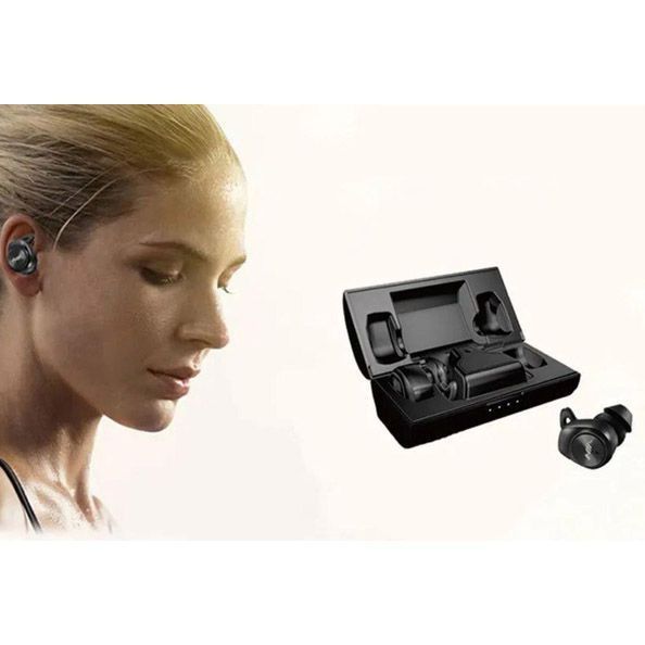 Навушники Bluetooth NIA NB710 з кейсом чорні бездротові, Навушники для тренувань сенсорні бездротові 00023812 фото
