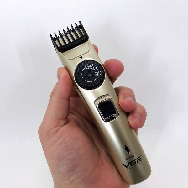 Машинка для стрижки волос беспроводная VGR V-031, триммер для бороды усов 2 насадки, окантовочная машинка 00014451 фото