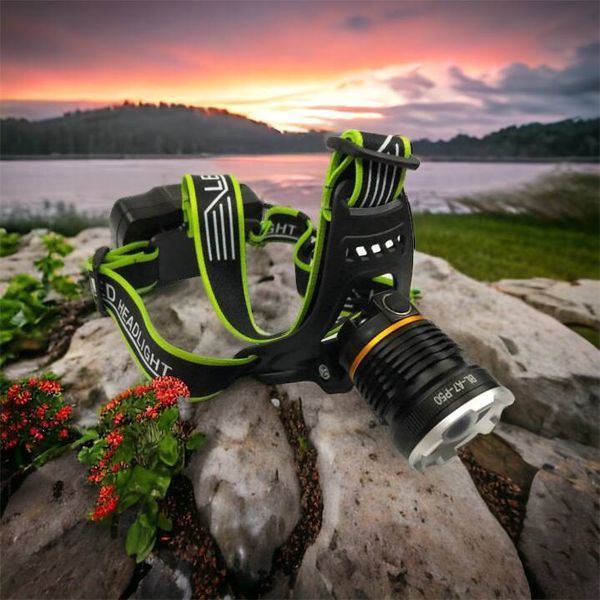 Налобный фонарь Bailong BL-A7-P50, zoom, microUSB, 2х18650, 3 режима, сверхмощный налобный фонарь 00022982 фото