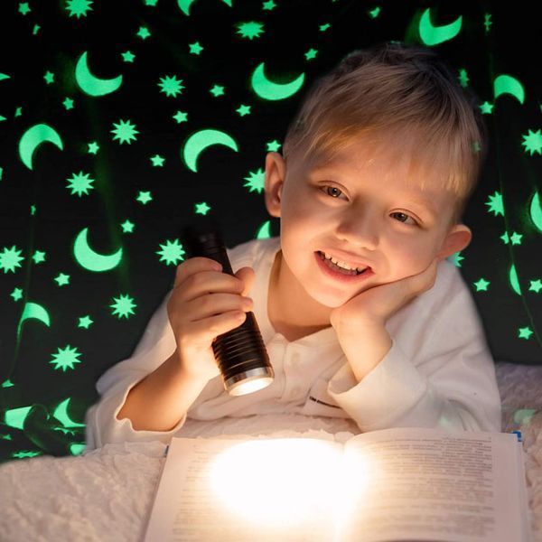 Светящийся в темноте плед плюшевое покрывало Blanket kids Magic Star 150х100 см флисовое одеяло. Цвет: синий 00012543 фото