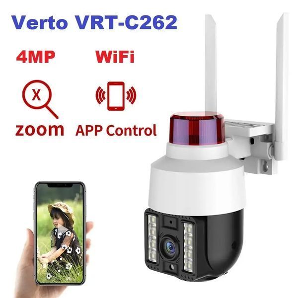 Бездротова вулична камера WiFi PTZ Verto VRT-C262 FHD 4mp поворотна з сигналізацією 00017350 фото