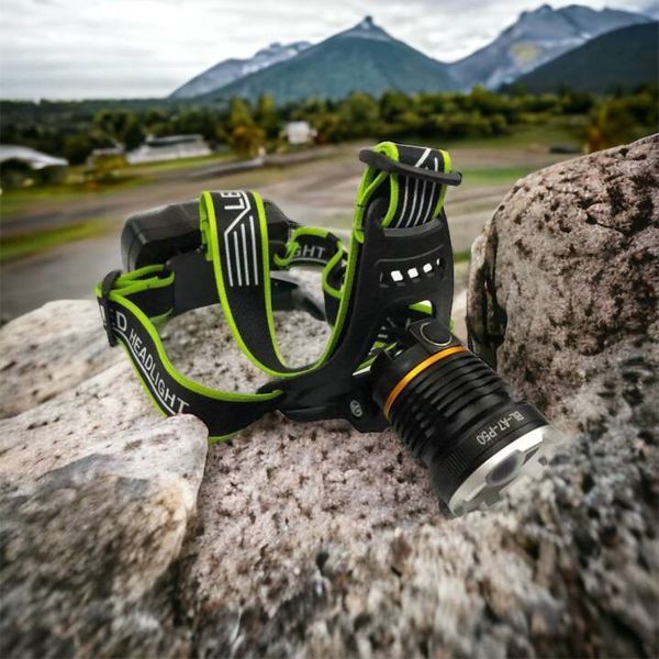Налобный фонарь Bailong BL-A7-P50, zoom, microUSB, 2х18650, 3 режима, сверхмощный налобный фонарь 00022982 фото