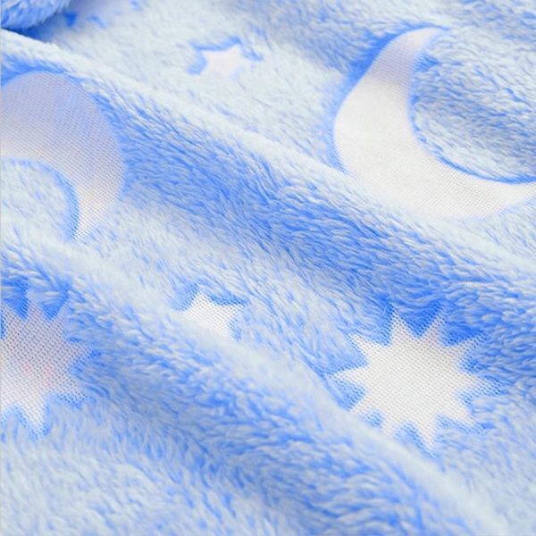 Светящийся в темноте плед плюшевое покрывало Blanket kids Magic Star 150х100 см флисовое одеяло. Цвет: синий 00012543 фото