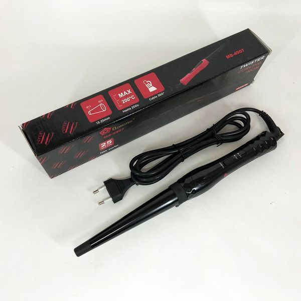 Конусная плойка для волос DOMOTEC MS-4907, Современные щипцы для завивки волос. Цвет: черный 00014334 фото