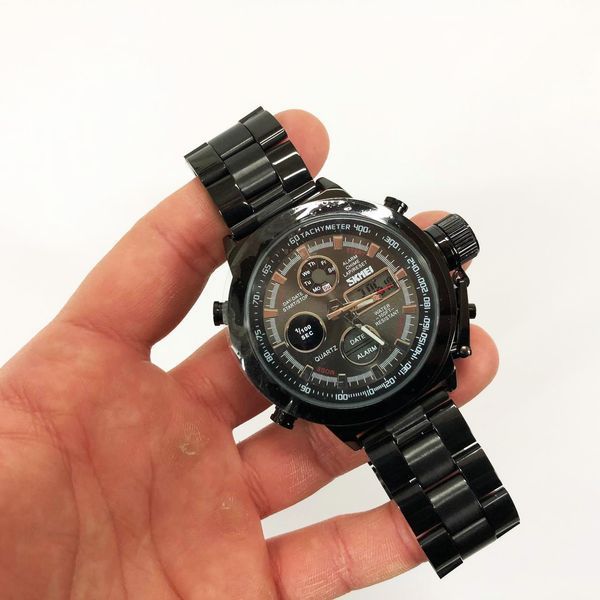 Часы наручные мужские SKMEI 1515BK BLACK, часы наручные электронные тактические. Цвет: черный 00022043 фото