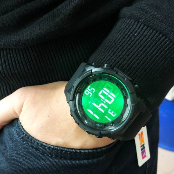 Часы наручные мужские SKMEI 1845BK BLACK, водонепроницаемые мужские часы. Цвет: черный 00022139 фото