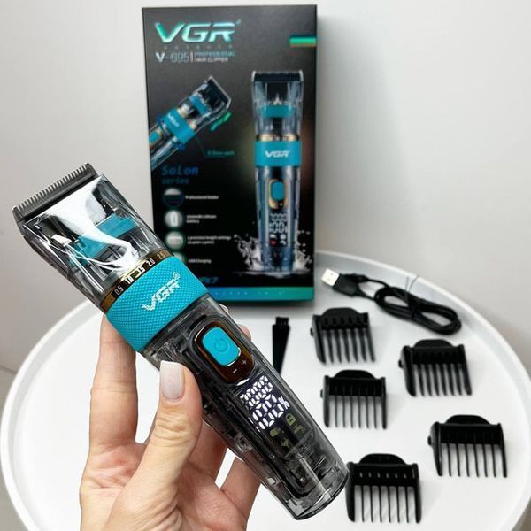 Машинка для стрижки волос и бороды VGR V-695 с LED дисплеем IPX7 влагозащита, Окантовочная машинка 00015507 фото