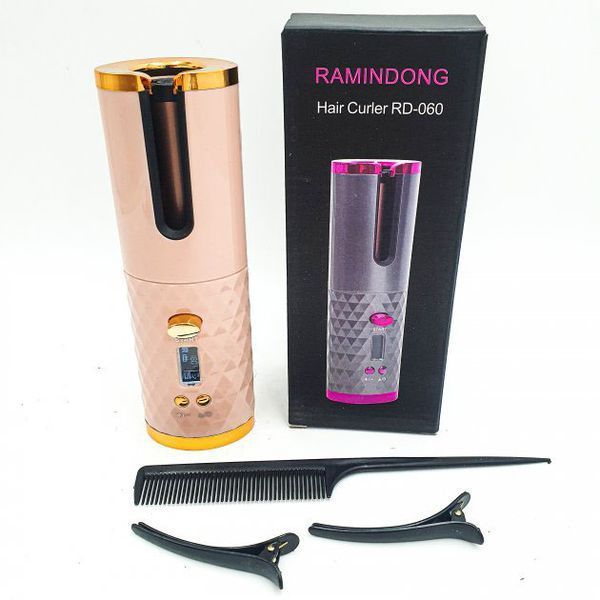 Плойка авто-бігуді для завивки волосся бездротовий Ramindong Hair curler. Колір: рожевий 00015295 фото