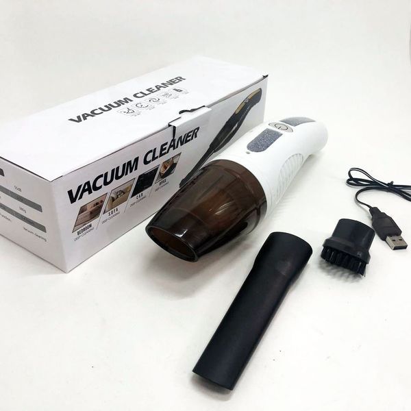 Автомобільний пилосос Car Vacuum Cleaner HY05 на АКУМУЛЯТОРІ. Колір: білий 00016770 фото