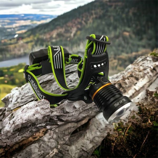 Налобный фонарь Bailong BL-A7-P50, zoom, microUSB, 2х18650, 3 режима, сверхмощный налобный фонарь 00022982 фото