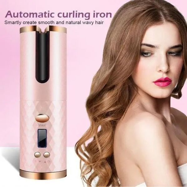 Плойка авто-бігуді для завивки волосся бездротовий Ramindong Hair curler. Колір: рожевий 00015295 фото