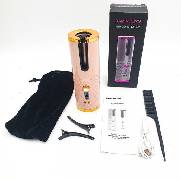Плойка авто-бігуді для завивки волосся бездротовий Ramindong Hair curler. Колір: рожевий 00015295 фото