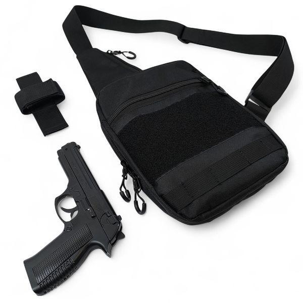 Тактическая сумка на плечо с кобурой, система MOLLE, патч-панель, Cordura 00018389 фото